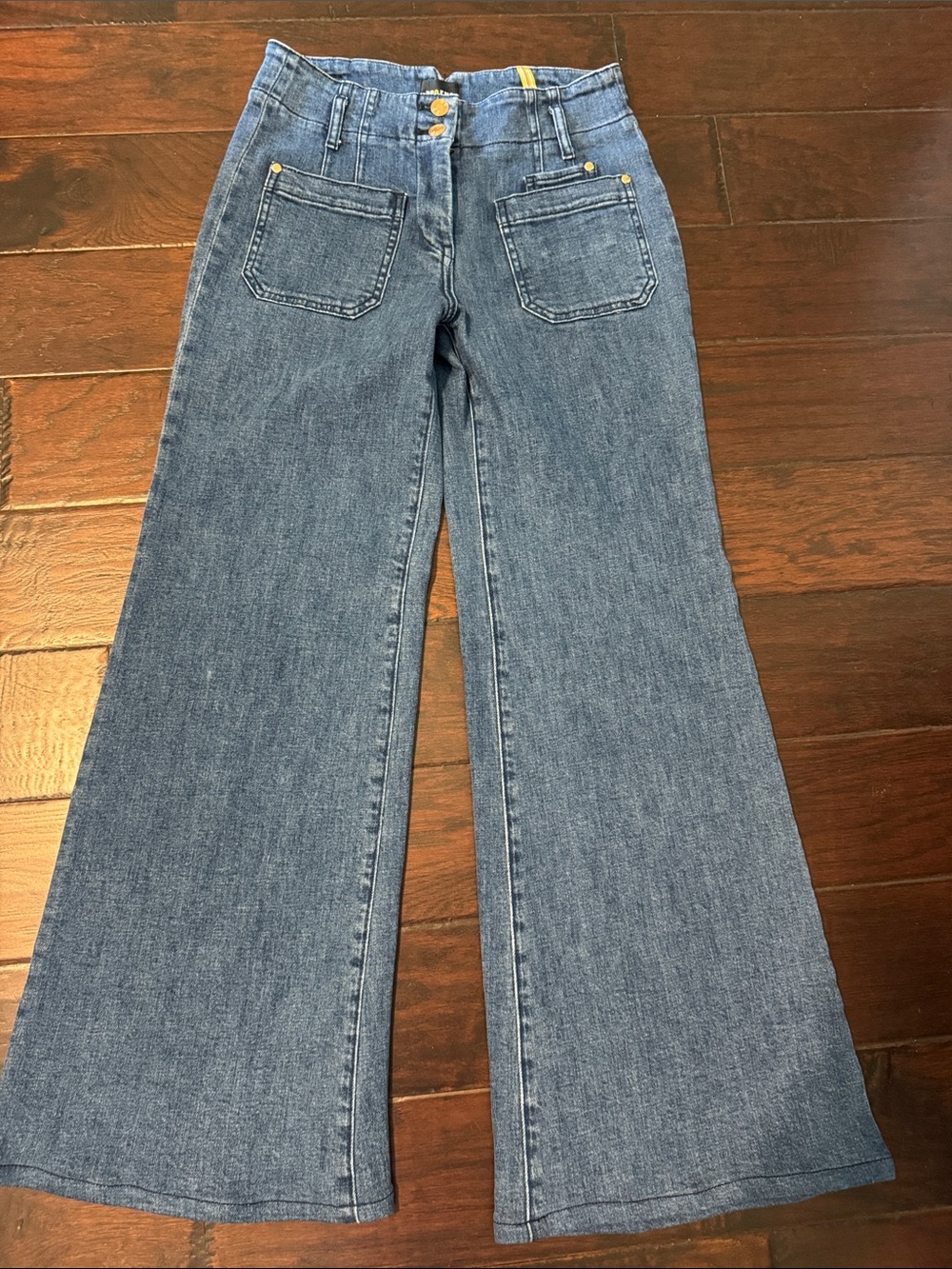 Maeve High-Rise Wide Leg Jeans in Blue Wash